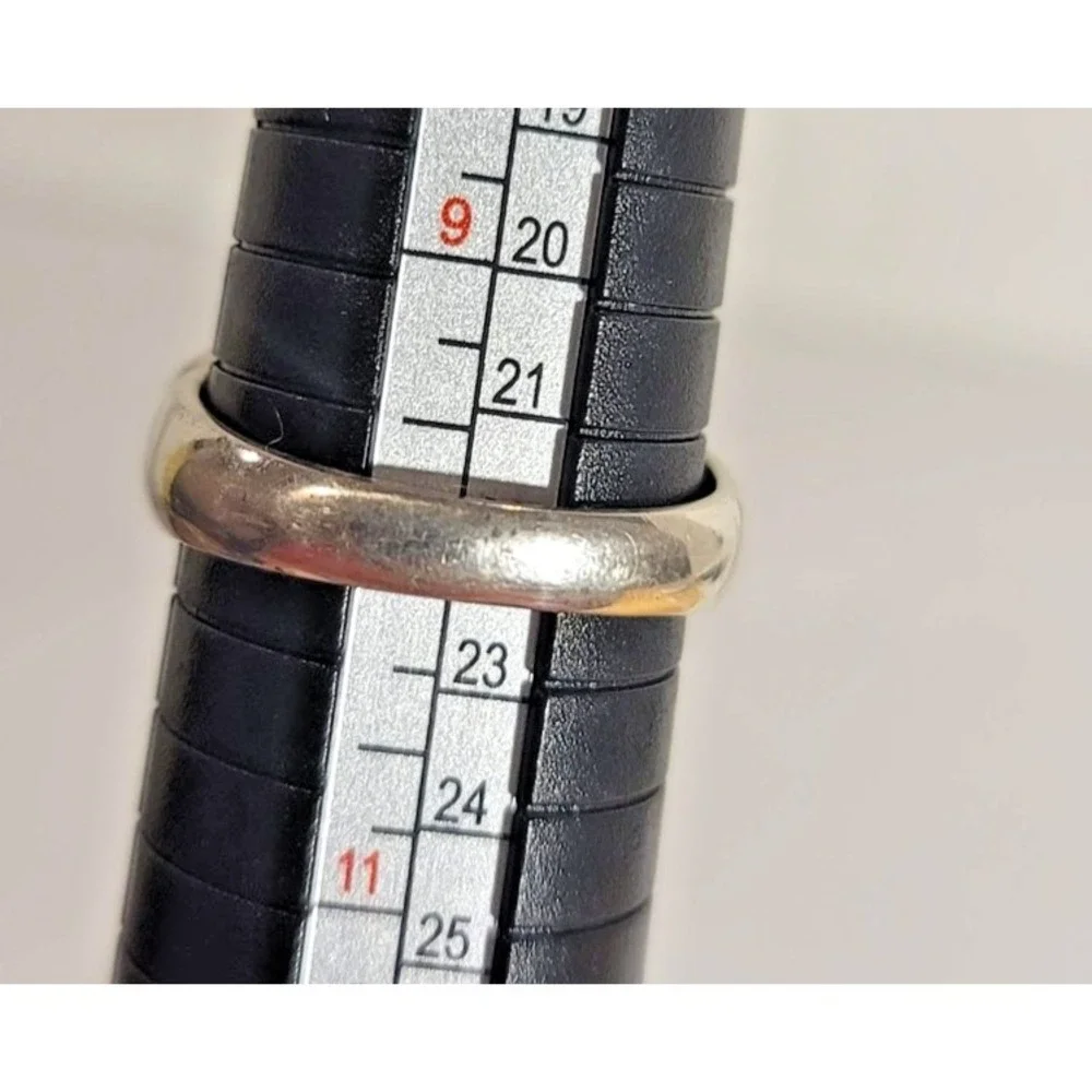 Sterling Silver 925‎ Black Onyx Gemstone Ring Womens 10 Dome Cabochon Cocktail